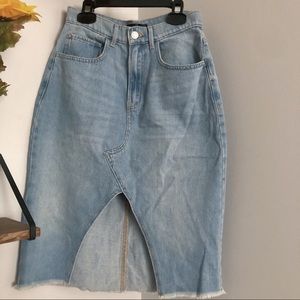 Garage dynamite MIDI denim skirt in light blue